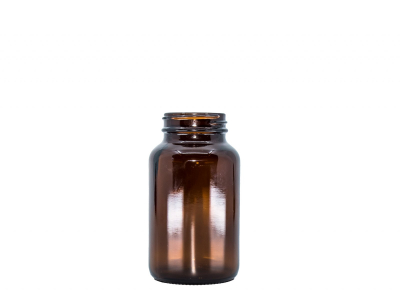 BEWIT Glass bottle brown glossy 200 ml, wide neck