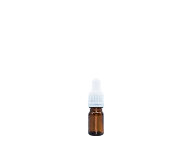 BEWIT Glass bottle brown glossy, 5 ml, white pipette