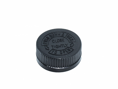 BEWIT Black plastic screw cap for a 200 ml bottle with a wide mouth