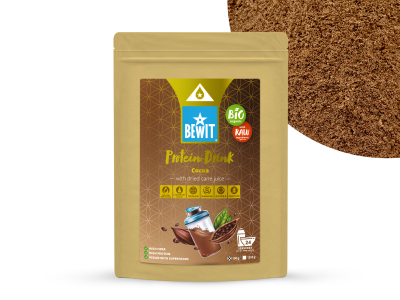 BEWIT Proteinový nápoj, kakao, se sušenou třtinovou šťávou, BIO